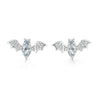 1 Pair Simple Style Bat Inlay Copper Zircon Ear Studs