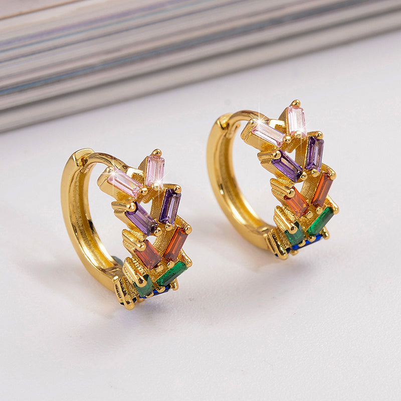 1 Pair Ig Style Vintage Style Leaves Plating Inlay Copper Zircon 18k Gold Plated Earrings