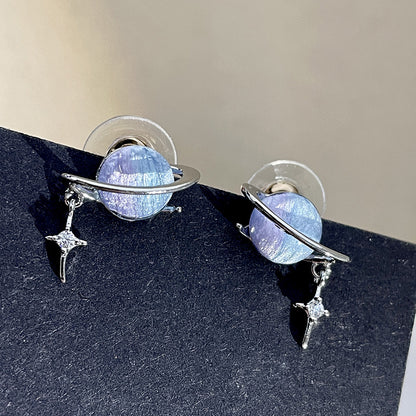 1 Pair Streetwear Planet Alloy Ear Studs