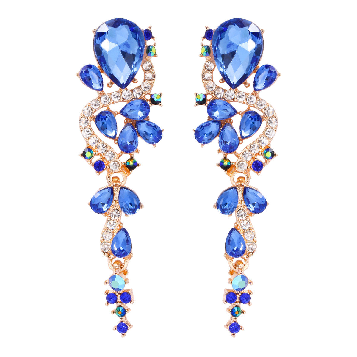 1 Pair Simple Style Water Droplets Inlay Alloy Zircon Drop Earrings