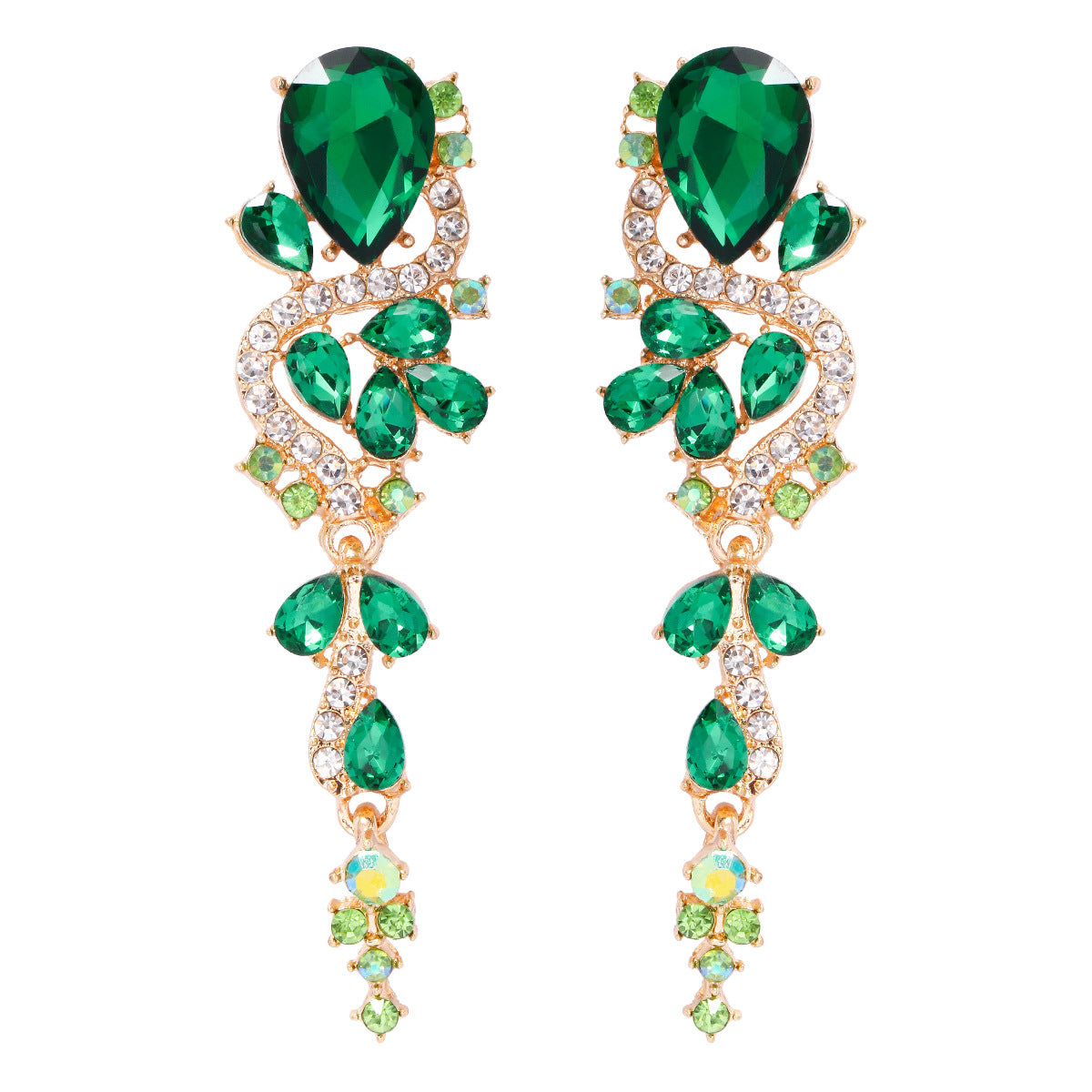 1 Pair Simple Style Water Droplets Inlay Alloy Zircon Drop Earrings