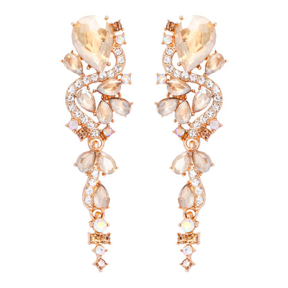 1 Pair Simple Style Water Droplets Inlay Alloy Zircon Drop Earrings