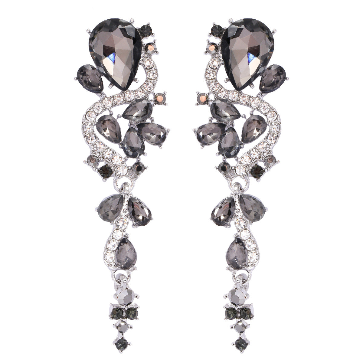 1 Pair Simple Style Water Droplets Inlay Alloy Zircon Drop Earrings