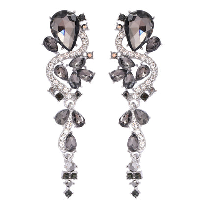 1 Pair Simple Style Water Droplets Inlay Alloy Zircon Drop Earrings