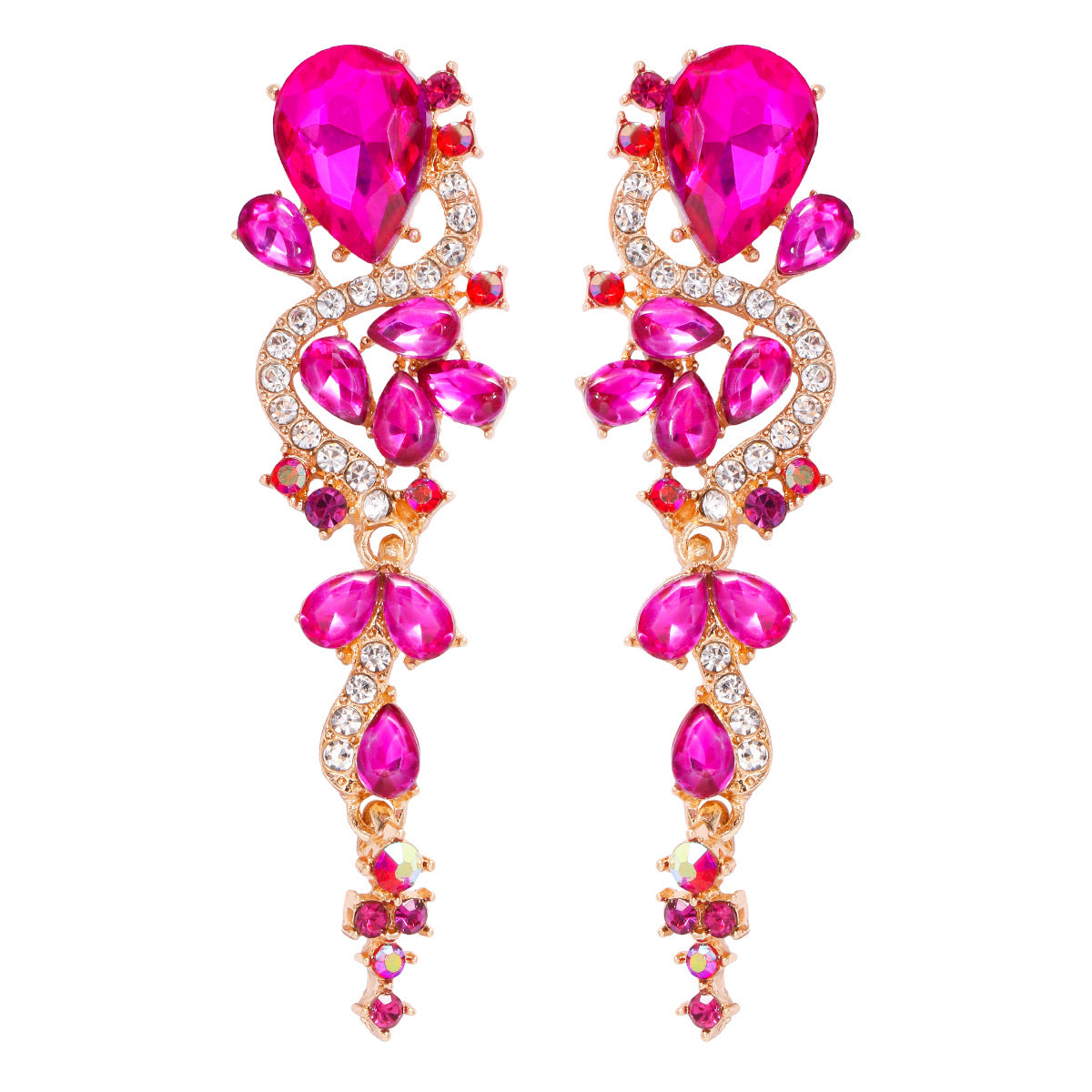 1 Pair Simple Style Water Droplets Inlay Alloy Zircon Drop Earrings