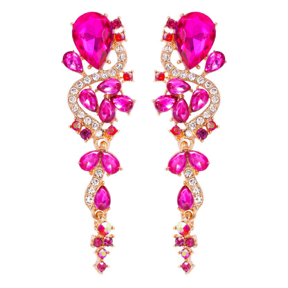 1 Pair Simple Style Water Droplets Inlay Alloy Zircon Drop Earrings