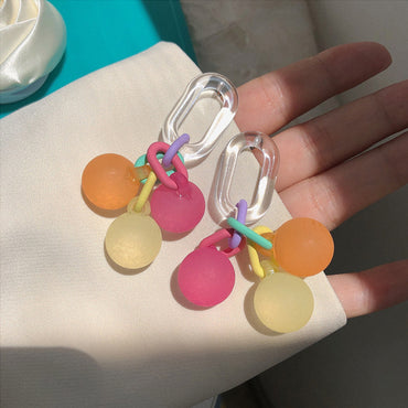 1 Pair Sweet Simple Style Geometric Arylic Alloy Drop Earrings