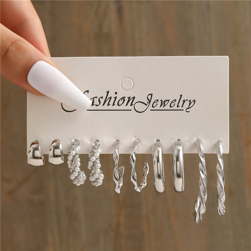 1 Set Simple Style Butterfly Inlay Alloy Pearl Earrings