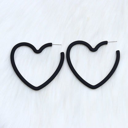 Sweet Heart Shape Arylic Spray Paint Women's Ear Studs