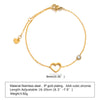 Ig Style Korean Style Round Heart Shape Flower Stainless Steel Plating Inlay Zircon 18k Gold Plated Bracelets