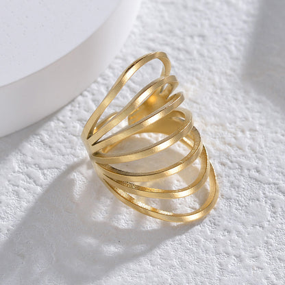 Simple Style Classic Style Circle Stainless Steel Plating 14k Gold Plated Open Rings