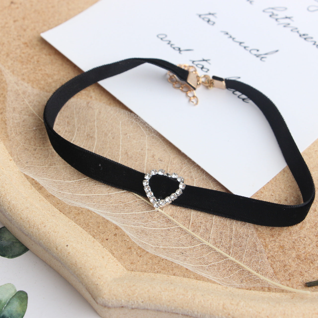 Ig Style Streetwear Cool Style Heart Shape Rhinestones Cloth Wholesale Choker