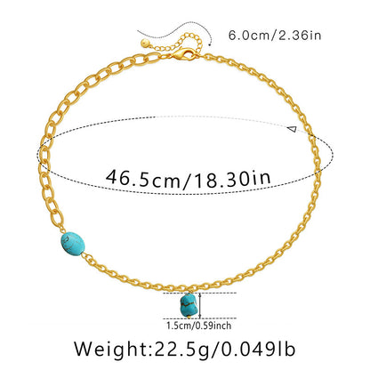 Wholesale Classic Style Streetwear Geometric Turquoise Copper Necklace