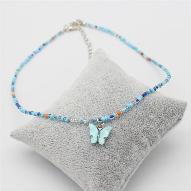 Vacation Butterfly Beaded Wholesale Pendant Necklace