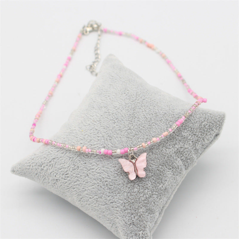 Vacation Butterfly Beaded Wholesale Pendant Necklace