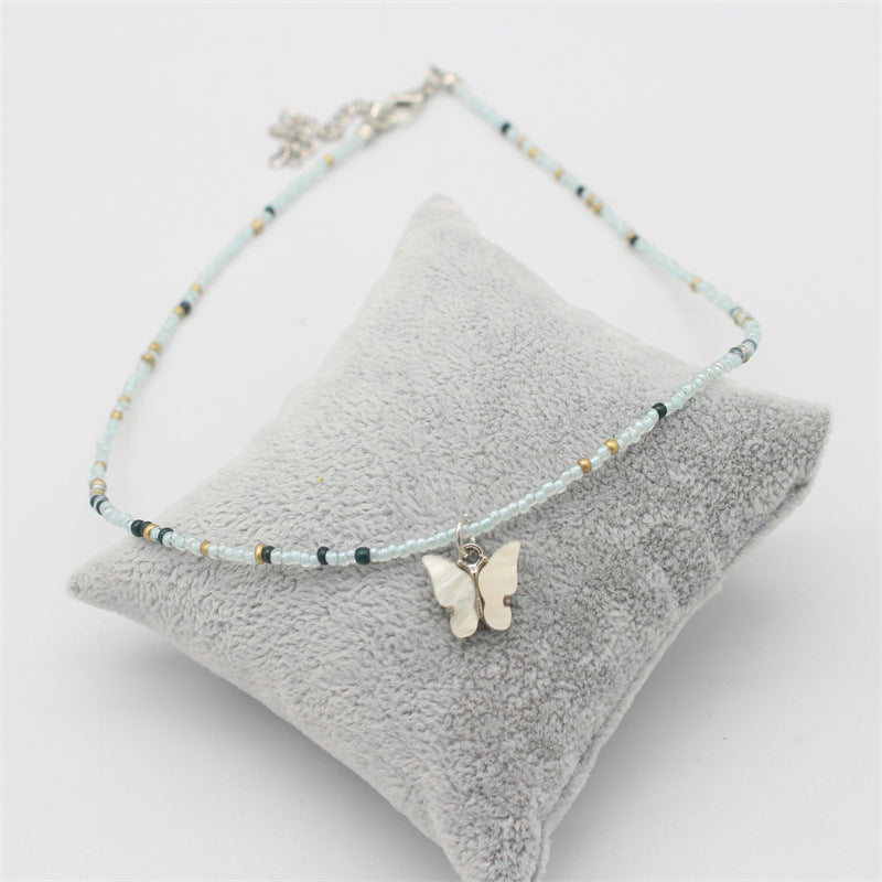 Vacation Butterfly Beaded Wholesale Pendant Necklace