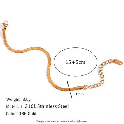 Simple Style Classic Style Oval Solid Color Stainless Steel Plating 18k Gold Plated Bracelets