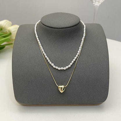 Elegant Flower Artificial Diamond Artificial Pearl Wholesale Pendant Necklace