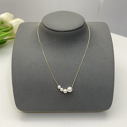 Elegant Flower Artificial Diamond Artificial Pearl Wholesale Pendant Necklace