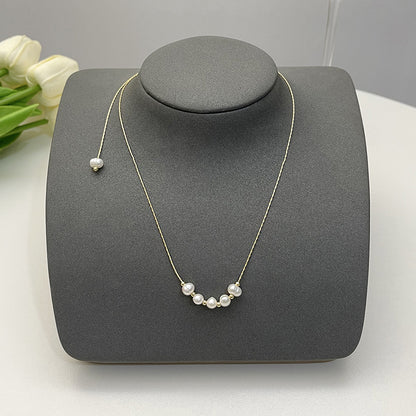 Elegant Flower Artificial Diamond Artificial Pearl Wholesale Pendant Necklace