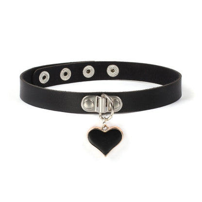 Retro Punk Streetwear Heart Shape Pu Leather Alloy Wholesale Choker