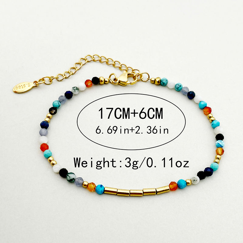 Wholesale Sweet Simple Style Colorful Stainless Steel Crystal Plating Gold Plated Bracelets