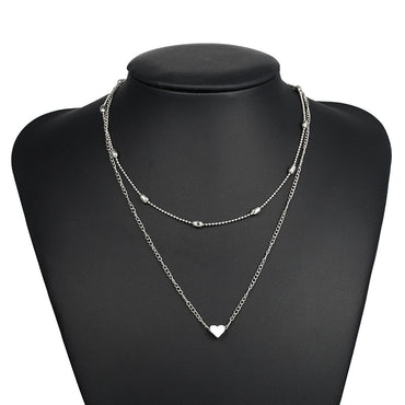 Simple Style Classic Style Heart Shape Alloy Wholesale Layered Necklaces