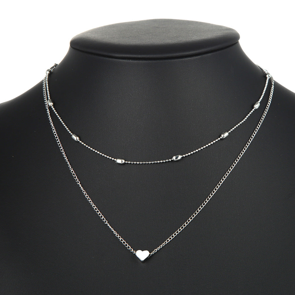 Simple Style Heart Shape Alloy Wholesale Layered Necklaces