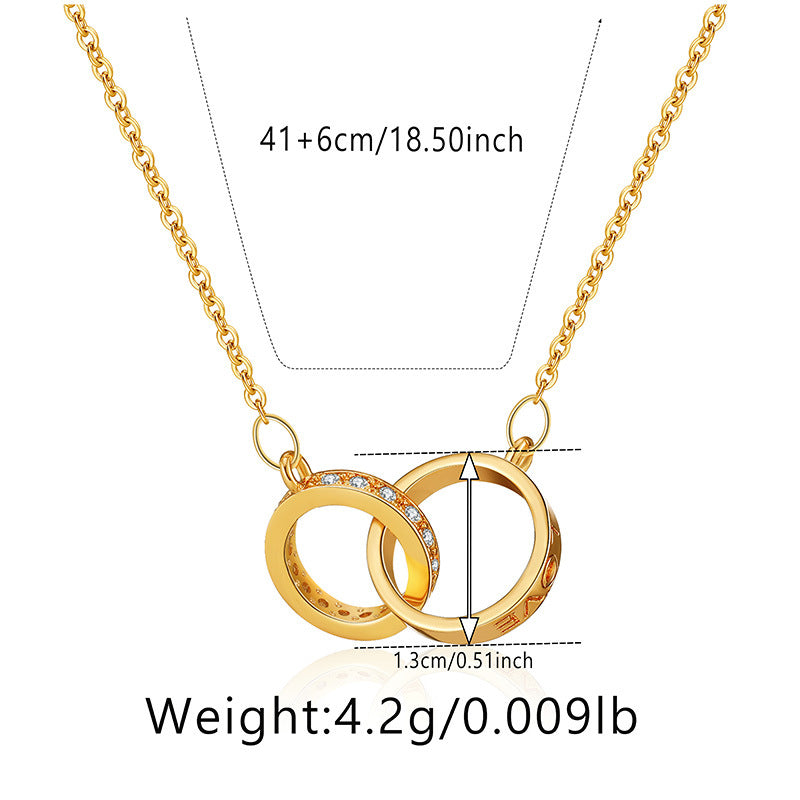 Elegant Heart Shape Copper Plating Inlay Zircon Pendant Necklace