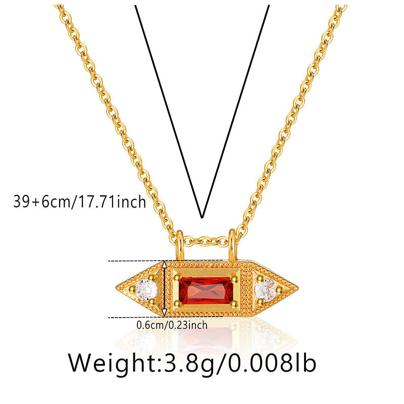 Elegant Heart Shape Copper Plating Inlay Zircon Pendant Necklace