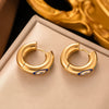 1 Pair Modern Style Devil's Eye Enamel Plating Titanium Steel 18k Gold Plated Hoop Earrings