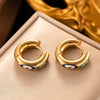 1 Pair Modern Style Devil's Eye Enamel Plating Titanium Steel 18k Gold Plated Hoop Earrings