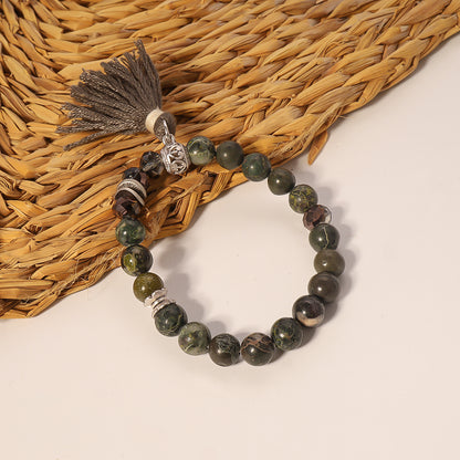 Wholesale Ethnic Style Bohemian Tassel Natural Stone Beaded Wristband