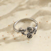 Vintage Style Flower Copper Asymmetrical Open Rings