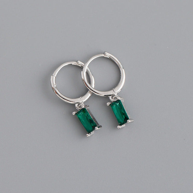 1 Pair Modern Style Square Inlay Copper Zircon Earrings