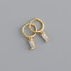 1 Pair Modern Style Square Inlay Copper Zircon Earrings