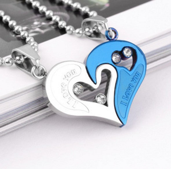 Modern Style Heart Shape Artificial Gemstones Metal Wholesale Pendant Necklace