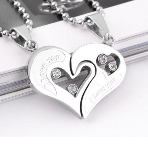 Modern Style Heart Shape Artificial Gemstones Metal Wholesale Pendant Necklace