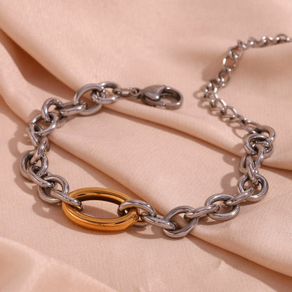 Vintage Style Classic Style Oval Stainless Steel Plating 18k Gold Plated Bracelets Necklace