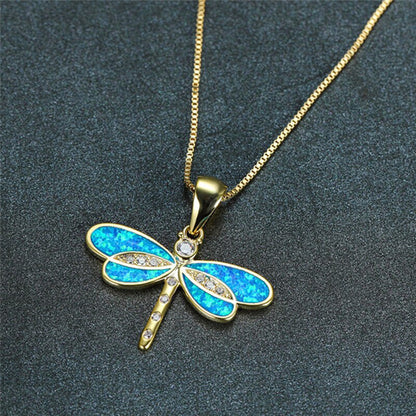 Pastoral Dragonfly Artificial Diamond Alloy Wholesale Pendant Necklace