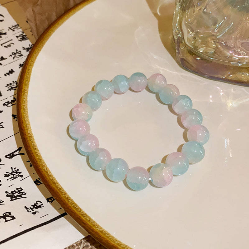 Wholesale Jewelry Lady Gradient Color Glass Beaded Bracelets