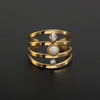 Baroque Style Solid Color Stainless Steel Plating Inlay Natural Stone Gold Plated Open Rings