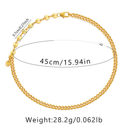 Ig Style Simple Style Solid Color Copper Plating Chain 18k Gold Plated Necklace