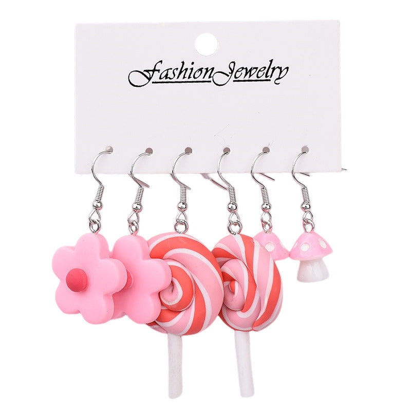 1 Set Simple Style Fruit Enamel Arylic Drop Earrings