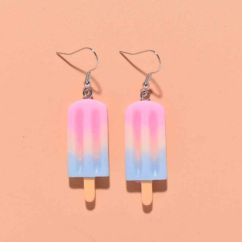 1 Pair Simple Style Ice Cream Patchwork Plastic Resin Drop Earrings