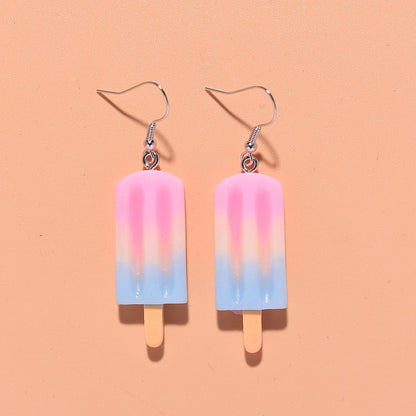 1 Pair Simple Style Ice Cream Patchwork Plastic Resin Drop Earrings