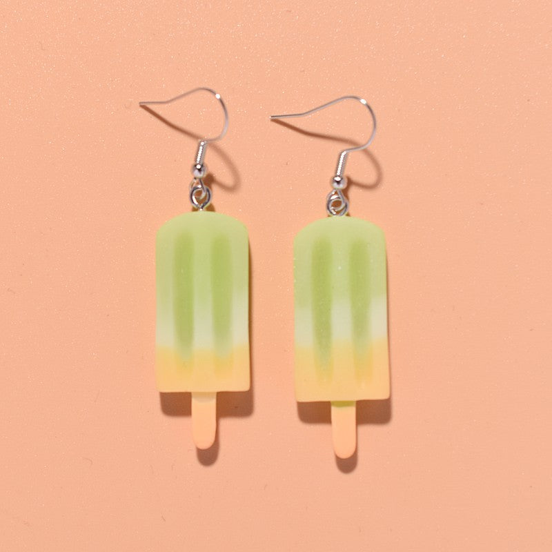 1 Pair Simple Style Ice Cream Patchwork Plastic Resin Drop Earrings