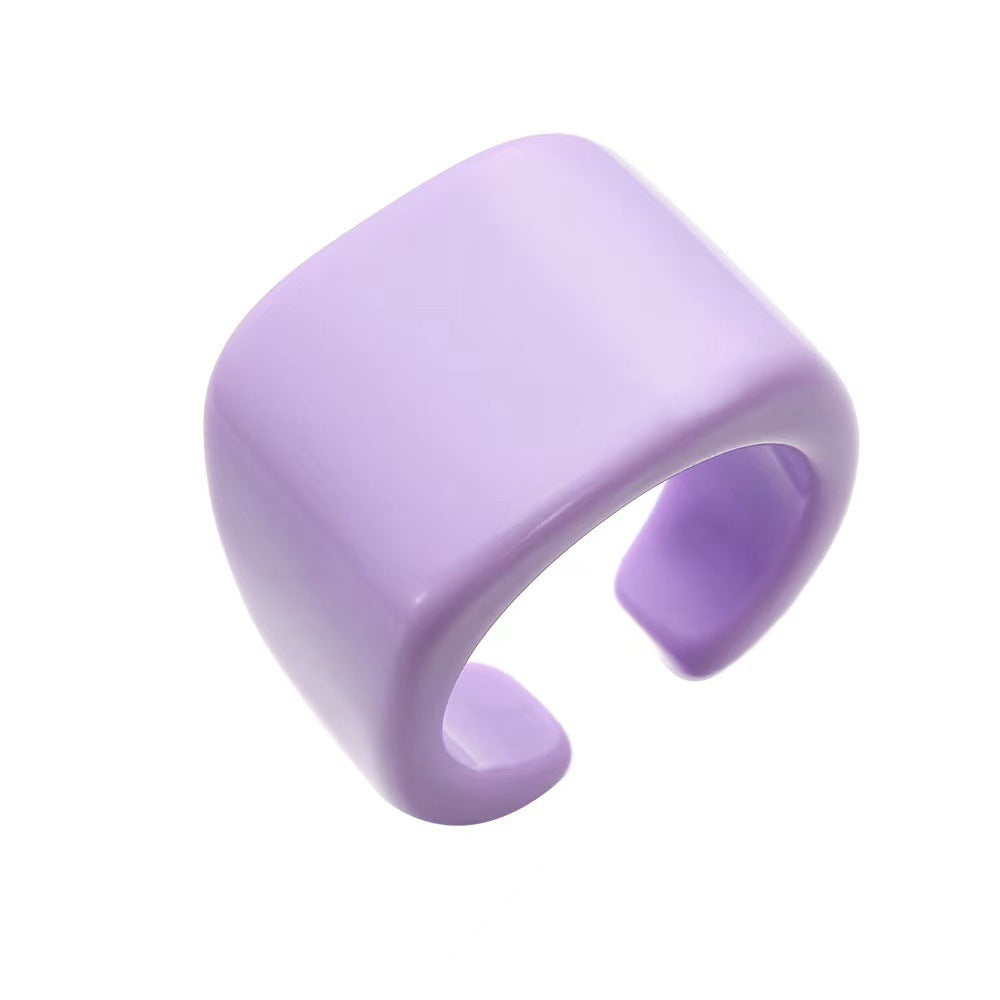 Simple Style Cartoon Plastic Resin Handmade Women's Open Rings