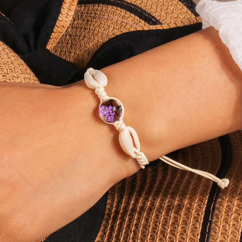 Vacation Solid Color Shell Braid Women's Bracelets