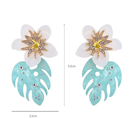 1 Pair Simple Style Flower Inlay Zinc Alloy Rhinestones Drop Earrings